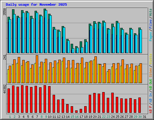 Daily usage for November 2025