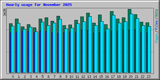 Hourly usage for November 2025